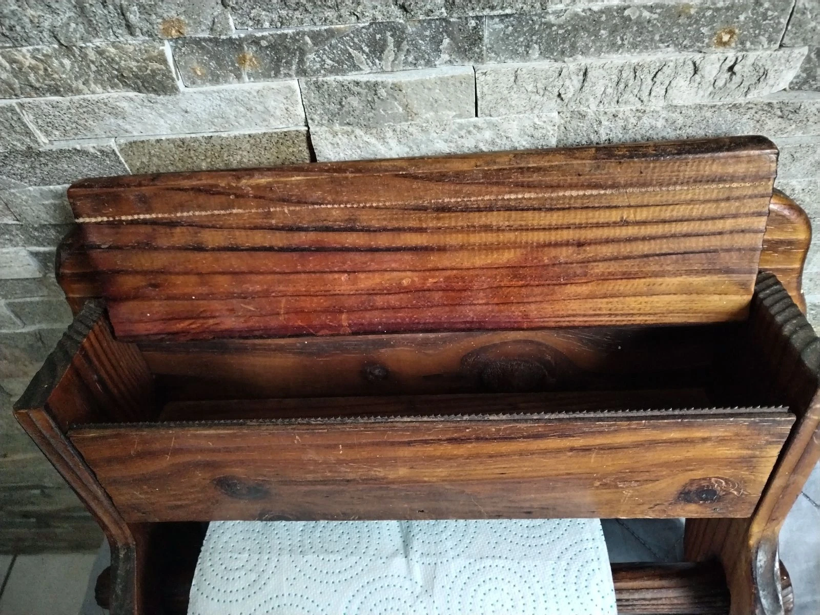 Wall-mounted kitchen dispenser made of solid wood for wax paper and aluminum foil. – photo 10